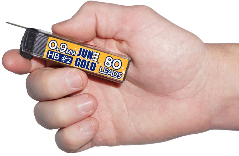 June Gold 320 Pieces, 0.9 mm HB #2 Lead Refills, 80 Pieces Per Dispenser, Bold Thickness, Break Resistant Lead/Graphite, 1.0 mm Compatible (Pack of 4 Dispensers) - Image 2